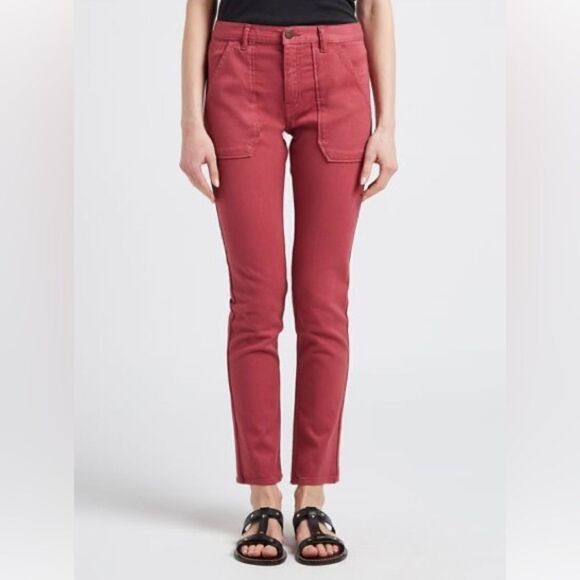 Ba&sh CSALLY - Red Slim-fit cotton jeans Sz 24 - Picture 1 of 16